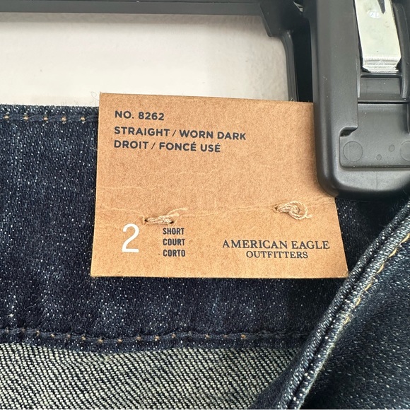 NWT American Eagle Outfitters No. 8262 Straight Dark Jeans Size 2 Short - Picture 9 of 10